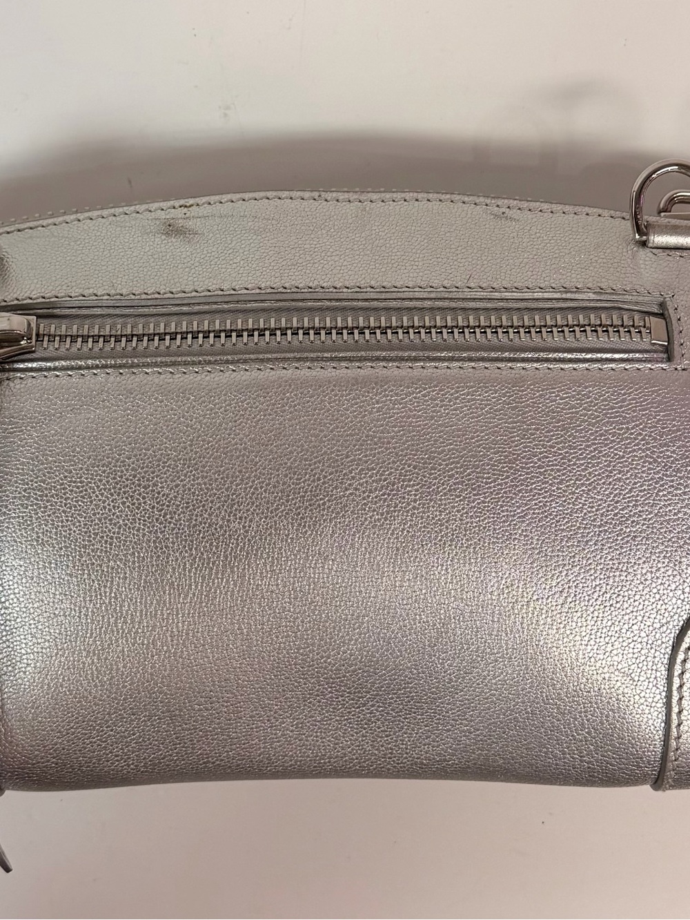 Ralph Lauren Collection Ricky Metallic Silver Pebbled Leather Clutch - Picture 5 of 16